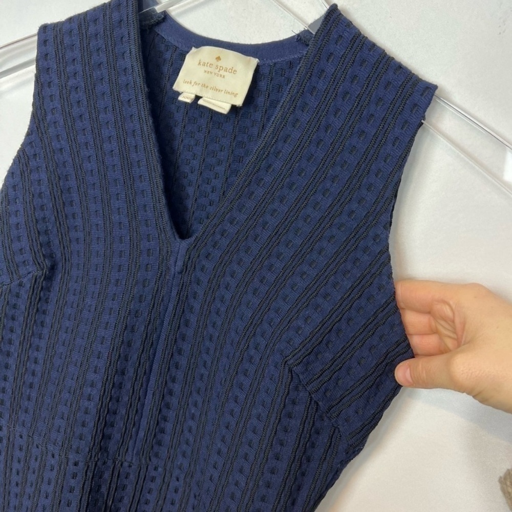 Kate Spade Navy Blue Women’s Sleeveless V-Neck Sweater Dress Size XXS - Picture 11 of 12